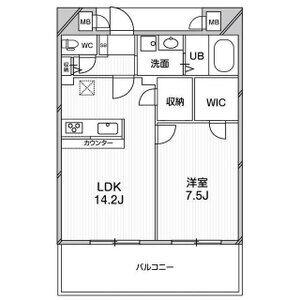 ルクレ阿波座レジデンス(1LDK/12階)の間取り写真