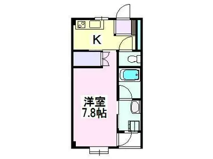 ヘルメスOBARA(1K/2階)の間取り写真