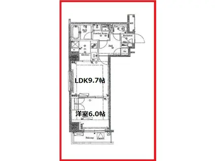 リファイズエムエス(1LDK/6階)の間取り写真