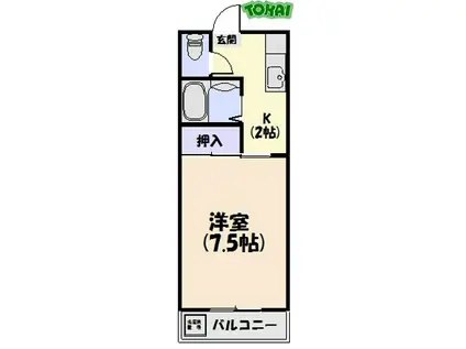 マイハウスあつみ(1K/3階)の間取り写真