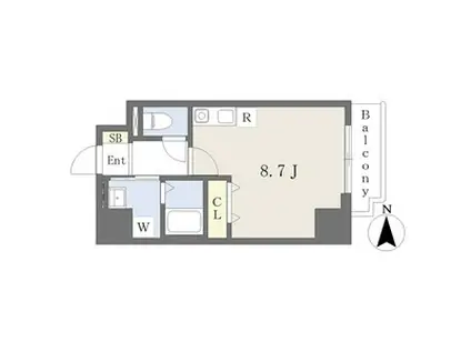 アルバ志賀本通(ワンルーム/4階)の間取り写真