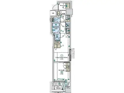 ジェノヴィア阪東橋IIスカイガーデン(1LDK/4階)の間取り写真