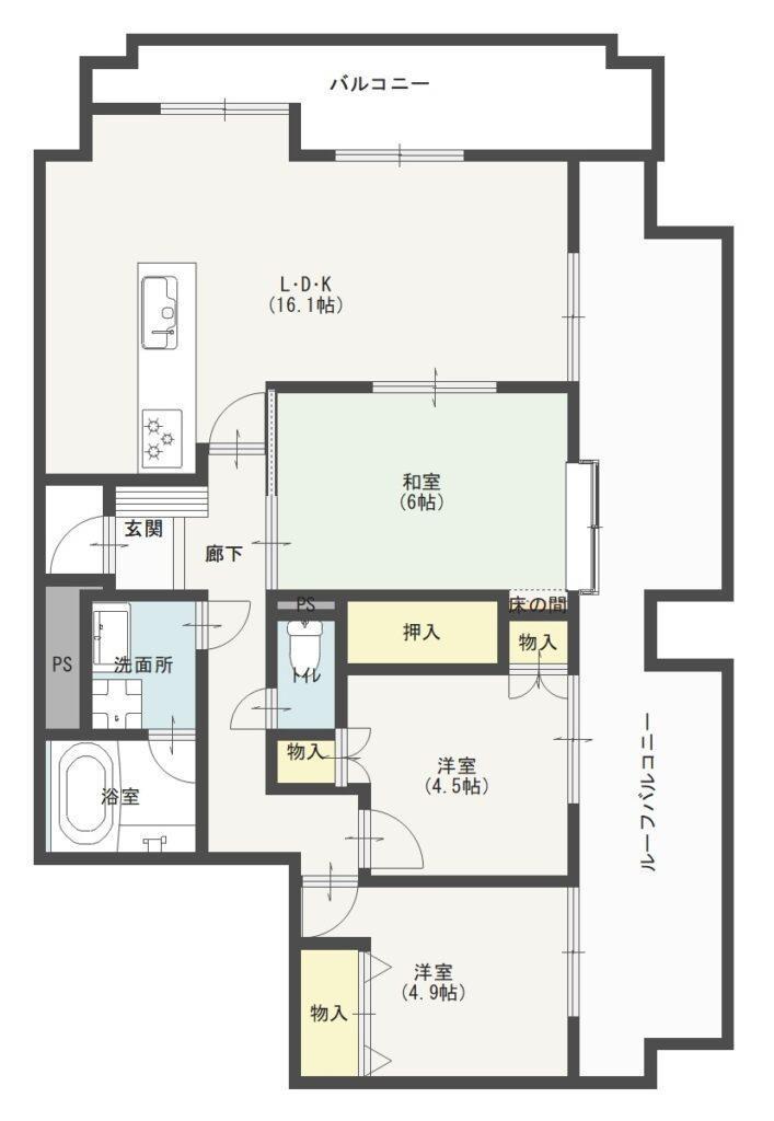 ダイアパレス三之丸(3LDK/11階)の間取り写真