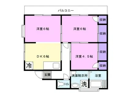 岡崎ハウス(3DK/2階)の間取り写真