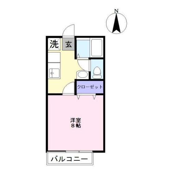 ビッグウェイ中庄B(1K/1階)の間取り写真