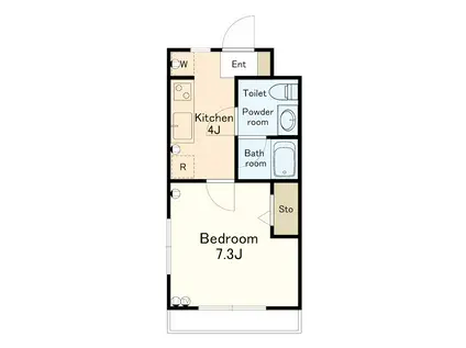 マンションみずほII(1DK/3階)の間取り写真