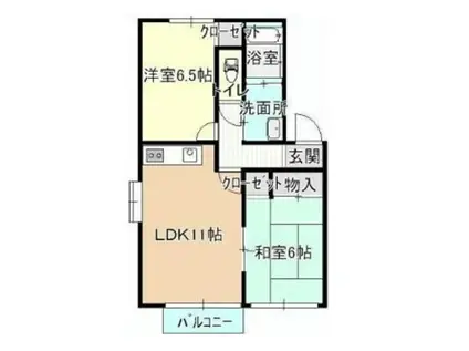 レジデンス恵(2LDK/2階)の間取り写真