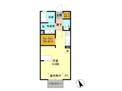 D-ROOM セントラル ヴィレッジ B207(ワンルーム/2階)の間取り写真