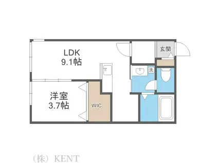 HALENIX札幌医大前(1LDK/4階)の間取り写真