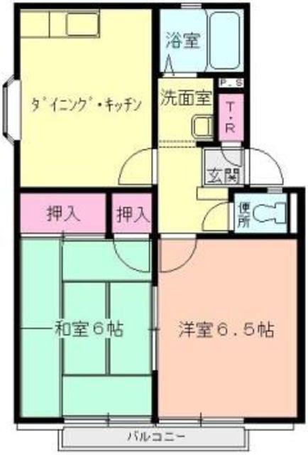 ファーストライフ板戸I(2DK/2階)の間取り写真