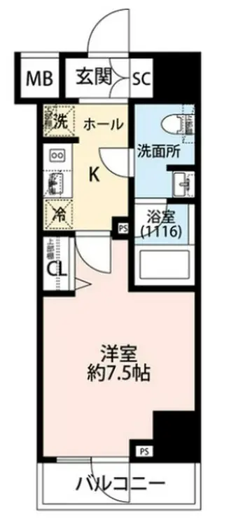 プレール・ドゥーク芝浦 5階階 間取り