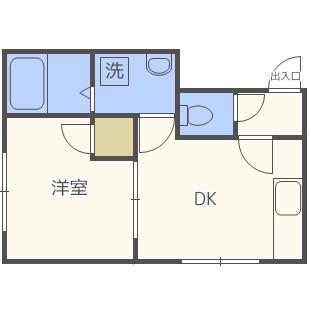 アーバンコート北31A(1DK/2階)の間取り写真