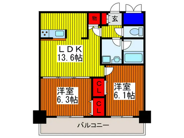 フクロク・レーヴ・マンション 4階階 間取り
