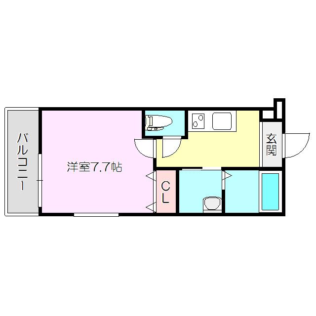 フジパレス大桐3番館(1K/1階)の間取り写真