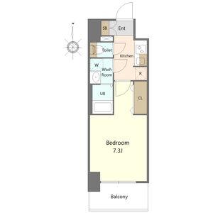 S-RESIDENCE亀島駅前ASCENT(1K/4階)の間取り写真