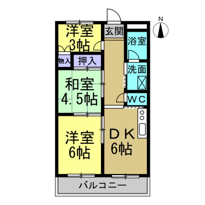 アーバン208(3DK/2階)の間取り写真