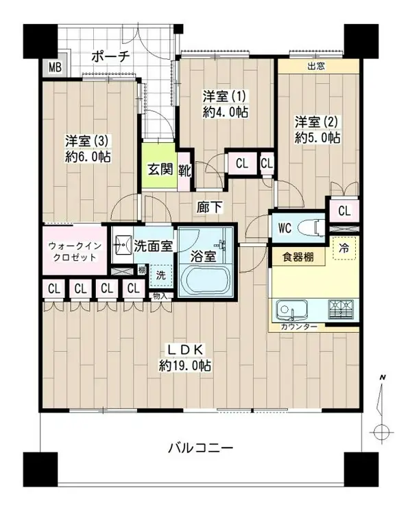 セントスクエア武蔵小杉 15階階 間取り