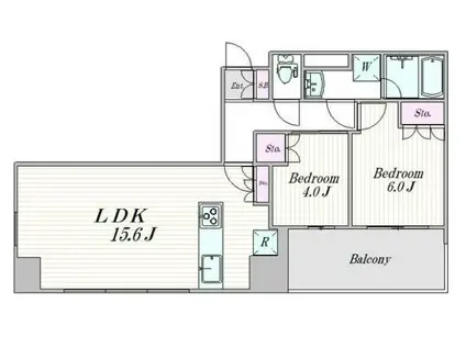 パークタワー池袋イーストプレイス(2LDK/21階)の間取り写真