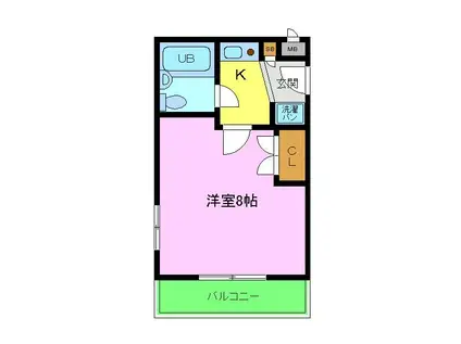 滝野ハイツ(1K/3階)の間取り写真