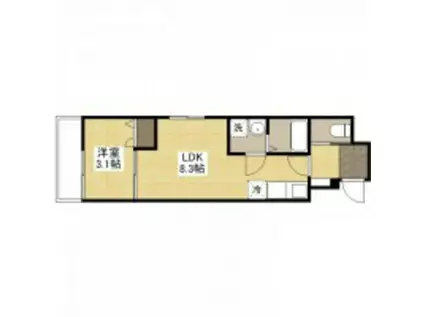 月光五日市壱番館(1LDK/1階)の間取り写真