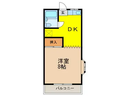 サンパールハイツ(1DK/2階)の間取り写真