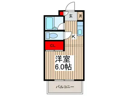 ドミール・ハイサンド(1K/1階)の間取り写真