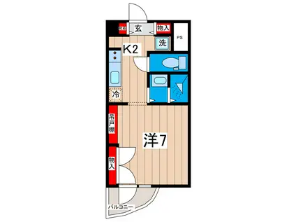 グランメゾン・鮎川(ワンルーム/3階)の間取り写真