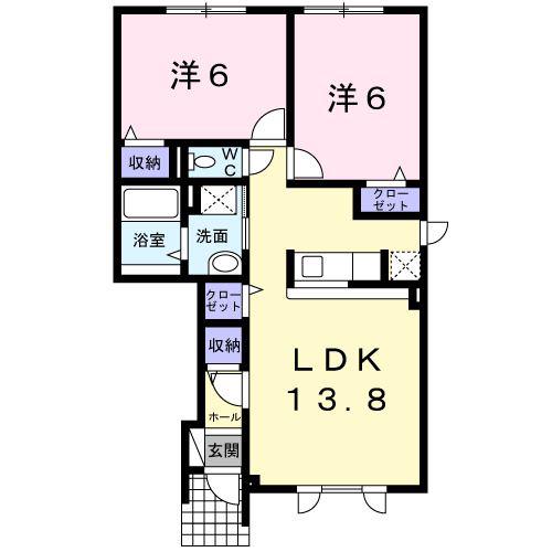 ＪＲ室蘭本線 苫小牧駅 バス乗車時間：8分 最寄りバス停で下車 徒歩6分 2階建 築17年(2LDK/1階)の間取り写真