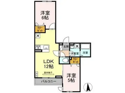 ブリーズコースト A(2LDK/2階)の間取り写真