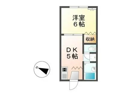 エクセレンス松が丘(1DK/1階)の間取り写真