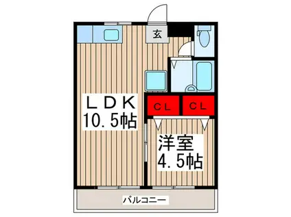 ハイムエル(1LDK/1階)の間取り写真