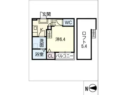 アイビス金山(1K/2階)の間取り写真