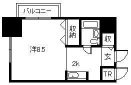 メゾンドノール(1K/7階)の間取り写真