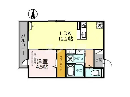 レーブ ノア(1LDK/2階)の間取り写真