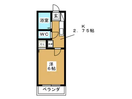 グレイスヒル追浜(1K/2階)の間取り写真