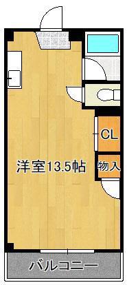 末廣ハイツ(ワンルーム/3階)の間取り写真