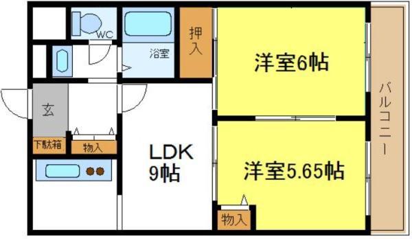 ファーストタウンパート5(2LDK/2階)の間取り写真