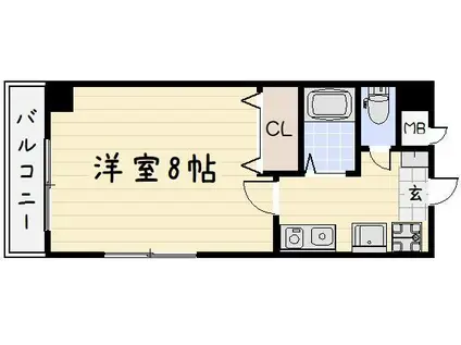 オークハイム(1K/3階)の間取り写真