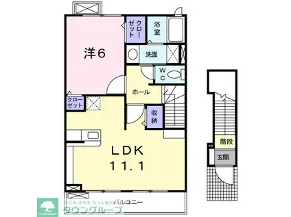 サンリットハウス(1LDK/2階)の間取り写真