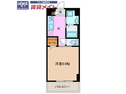 IL VIALE(1K/6階)の間取り写真