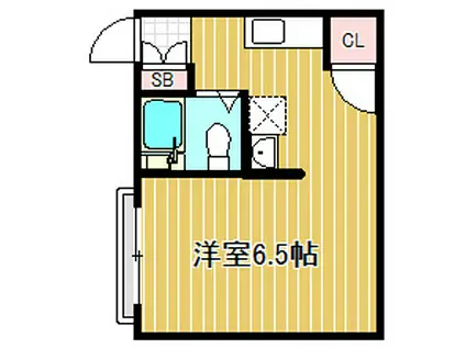ハイツリベルテ(ワンルーム/2階)の間取り写真