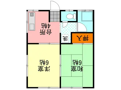 和久井コーポ(2K/2階)の間取り写真