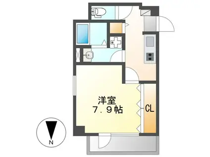 マイステージ大久手(1K/4階)の間取り写真