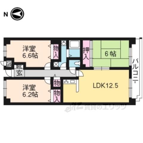 フレックス戸ノ内(3LDK/7階)の間取り写真