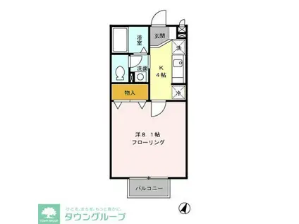 ハイツ暁苑(1K/1階)の間取り写真