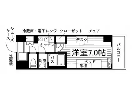 学生会館 エンブルエール浜松城北(1K/6階)の間取り写真