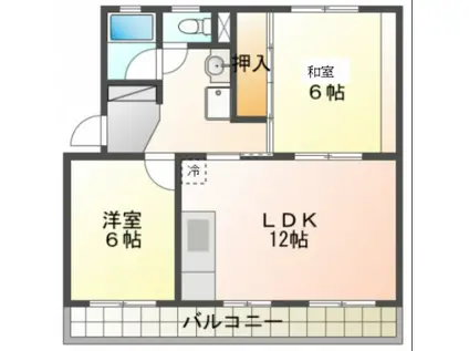 サンライズ西焼津(2LDK/2階)の間取り写真