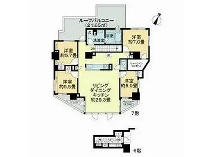 オープンレジデンシア南青山ウエストテラス(4LDK/7階)の間取り写真
