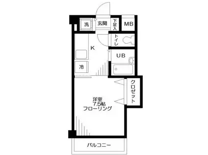 クレスト東池袋(1K/3階)の間取り写真