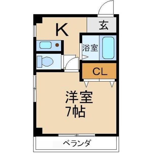 フローレ枚方(1K/3階)の間取り写真